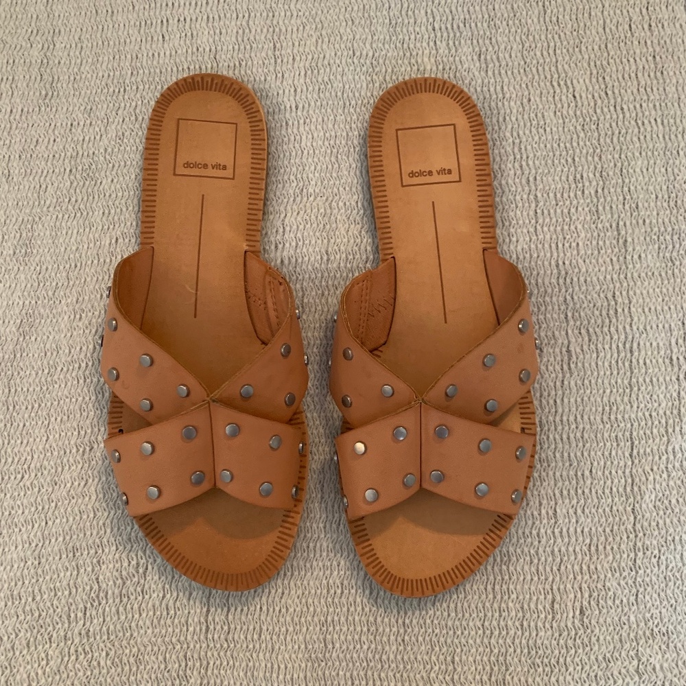 Dolce Vita Tan Studded Sandals